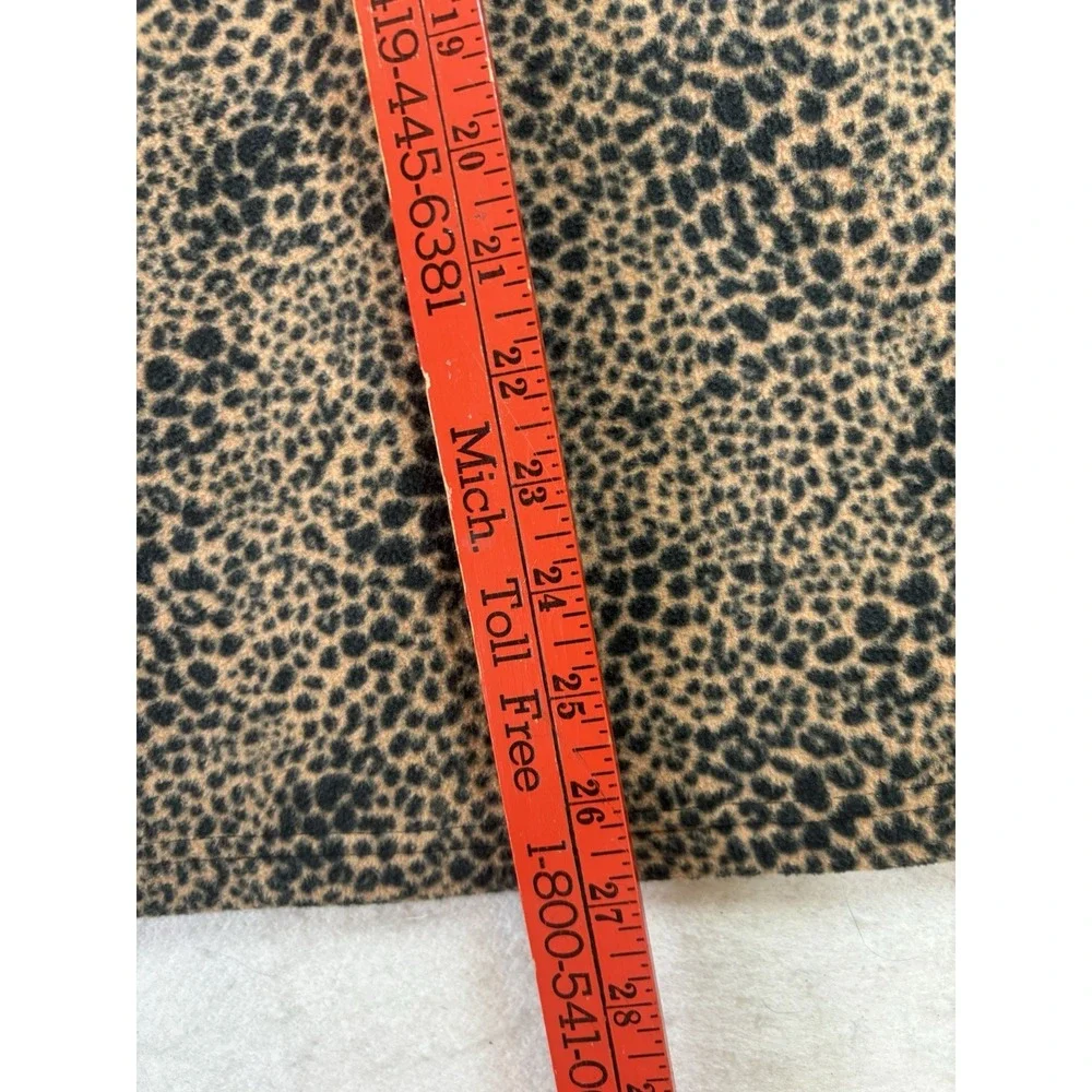 Lands End Anyweather Fleece Quarter Zip Pullover Womens XL Animal Print 1/4 Zip